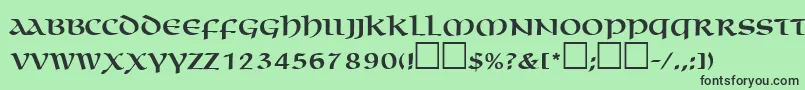 フォントMacedoncapssskRegular – 緑の背景に黒い文字