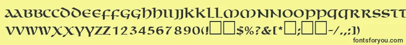 MacedoncapssskRegular Font – Black Fonts on Yellow Background