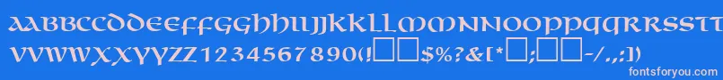 Шрифт MacedoncapssskRegular – розовые шрифты на синем фоне