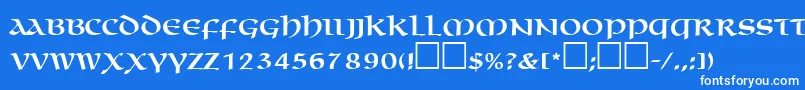 MacedoncapssskRegular Font – White Fonts on Blue Background