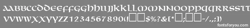 Шрифт MacedoncapssskRegular – белые шрифты на сером фоне