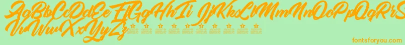 OrangePersonalUse Font – Orange Fonts on Green Background