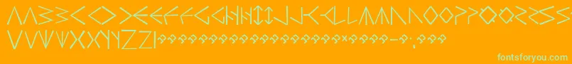 HsrunesSimple Font – Green Fonts on Orange Background
