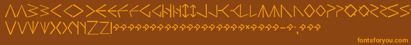 HsrunesSimple Font – Orange Fonts on Brown Background