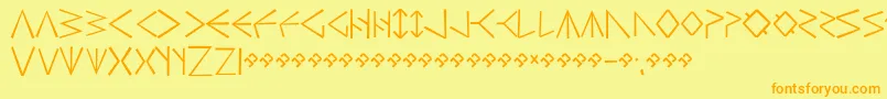 HsrunesSimple Font – Orange Fonts on Yellow Background
