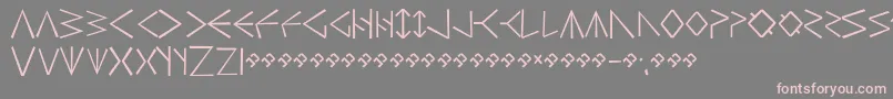 フォントHsrunesSimple – 灰色の背景にピンクのフォント