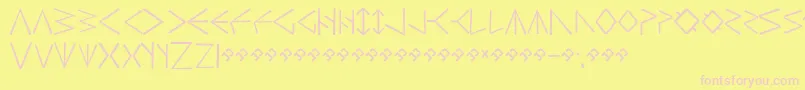 HsrunesSimple Font – Pink Fonts on Yellow Background