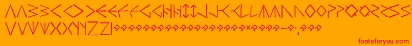 フォントHsrunesSimple – オレンジの背景に赤い文字
