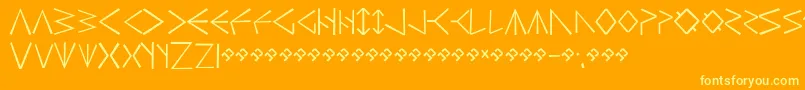 Шрифт HsrunesSimple – жёлтые шрифты на оранжевом фоне