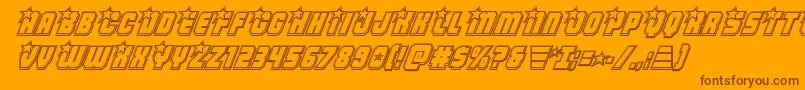 Więcej informacji o czcionce Armyrangersengravital Czcionka Armyrangersengravital – brązowe czcionki na pomarańczowym tle