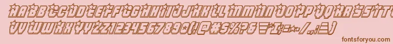 フォントArmyrangersengravital – ピンクの背景に茶色のフォント