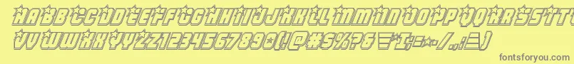 Armyrangersengravital-Schriftart – Graue Schriften auf gelbem Hintergrund