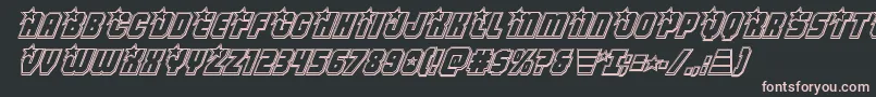 Armyrangersengravital-Schriftart – Rosa Schriften auf schwarzem Hintergrund