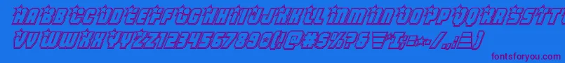 Armyrangersengravital Font – Purple Fonts on Blue Background