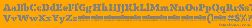 AnaphoraStencilFatTrial Font – Gray Fonts on Orange Background