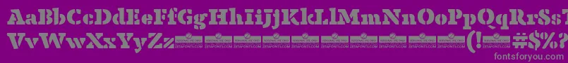 AnaphoraStencilFatTrial Font – Gray Fonts on Purple Background