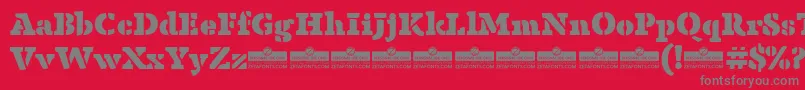 AnaphoraStencilFatTrial Font – Gray Fonts on Red Background