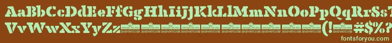 AnaphoraStencilFatTrial Font – Green Fonts on Brown Background