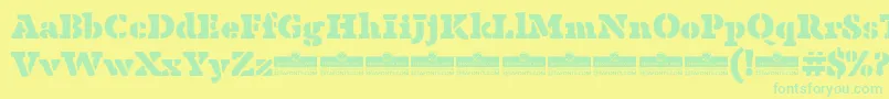 AnaphoraStencilFatTrial Font – Green Fonts on Yellow Background