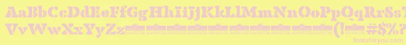 AnaphoraStencilFatTrial Font – Pink Fonts on Yellow Background