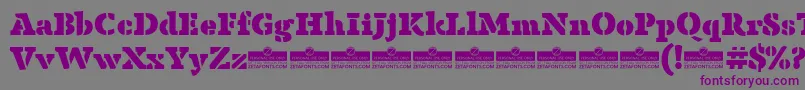 AnaphoraStencilFatTrial Font – Purple Fonts on Gray Background