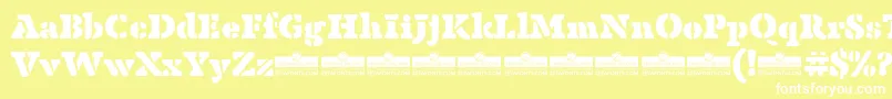 AnaphoraStencilFatTrial Font – White Fonts on Yellow Background