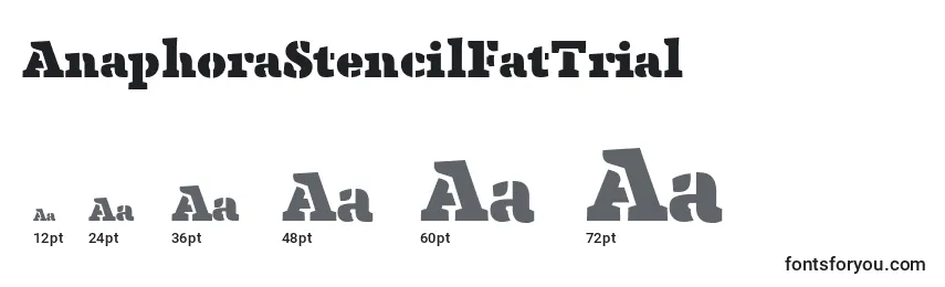 Größen der Schriftart AnaphoraStencilFatTrial
