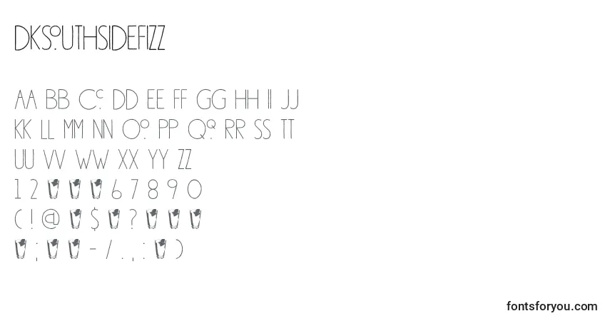Schriftart DkSouthsideFizz – Alphabet, Zahlen, spezielle Symbole