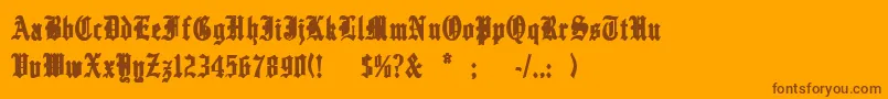 Inferno1 Font – Brown Fonts on Orange Background