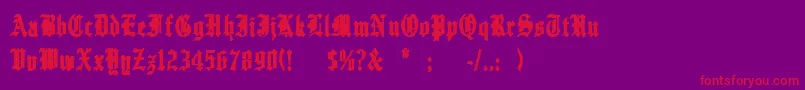 Inferno1-fontti – punaiset fontit violetilla taustalla