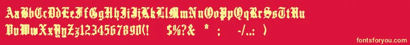 Inferno1 Font – Yellow Fonts on Red Background