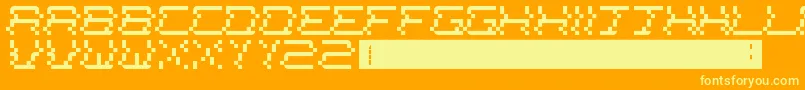 NewsChannel Font – Yellow Fonts on Orange Background