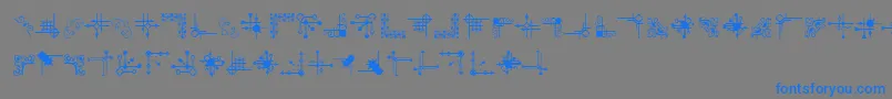 Шрифт CornpopFour – синие шрифты на сером фоне