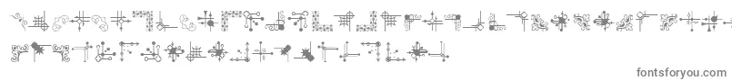 フォントCornpopFour – 白い背景に灰色の文字