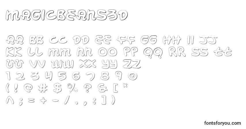 Schriftart MagicBeans3D – Alphabet, Zahlen, spezielle Symbole