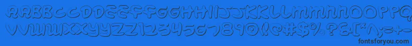 MagicBeans3D-Schriftart – Schwarze Schriften auf blauem Hintergrund