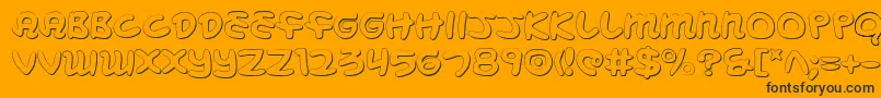 MagicBeans3D-Schriftart – Schwarze Schriften auf orangefarbenem Hintergrund