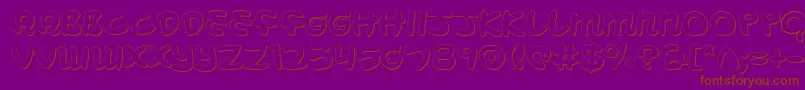 MagicBeans3D-Schriftart – Braune Schriften auf violettem Hintergrund