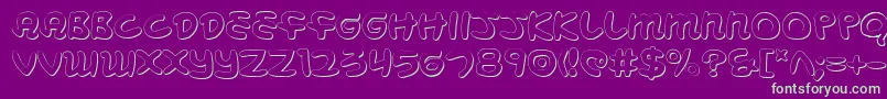 MagicBeans3D-Schriftart – Grüne Schriften auf violettem Hintergrund