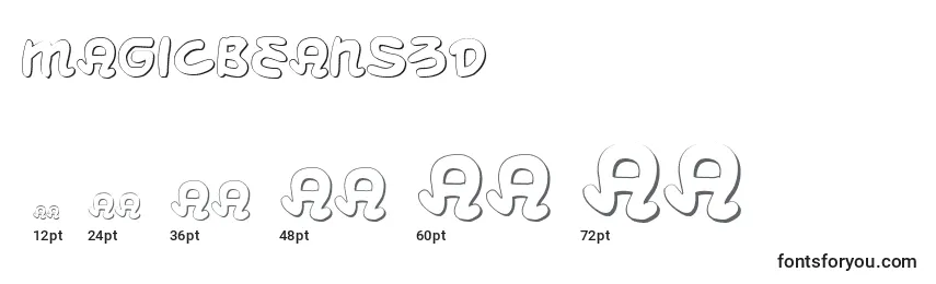 Größen der Schriftart MagicBeans3D