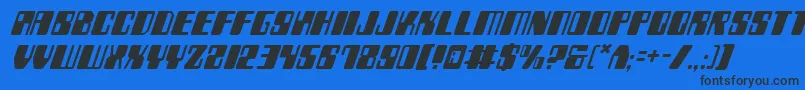 ZyborgsItalic Font – Black Fonts on Blue Background