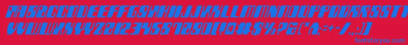 フォントZyborgsItalic – 赤い背景に青い文字