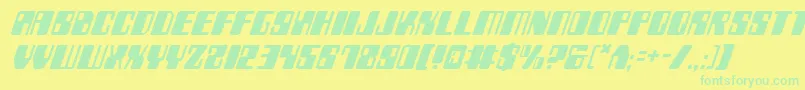ZyborgsItalic-Schriftart – Grüne Schriften auf gelbem Hintergrund