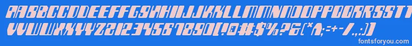 ZyborgsItalic Font – Pink Fonts on Blue Background