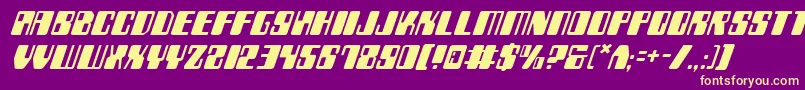 ZyborgsItalic Font – Yellow Fonts on Purple Background