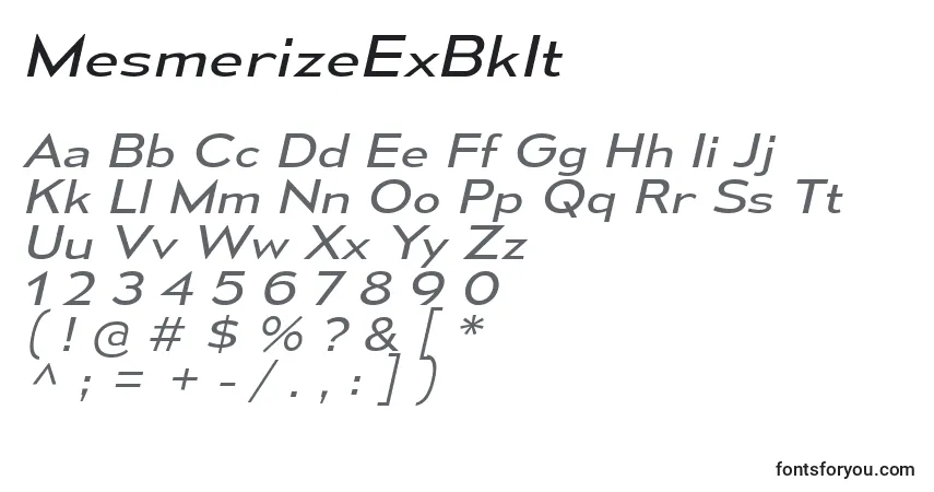 Шрифт MesmerizeExBkIt – алфавит, цифры, специальные символы