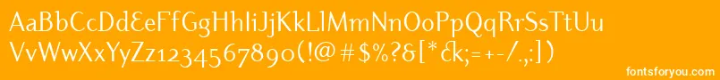 DyadisositcTt-Schriftart – Weiße Schriften auf orangefarbenem Hintergrund