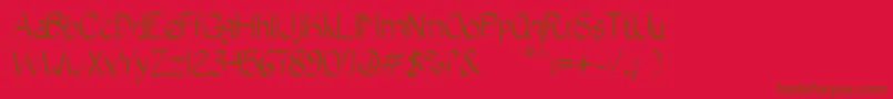 Fonte BadCalligraphic2 – fontes marrons em um fundo vermelho