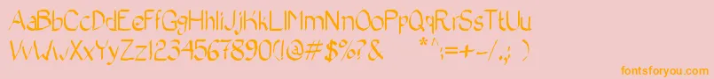 BadCalligraphic2 Font – Orange Fonts on Pink Background