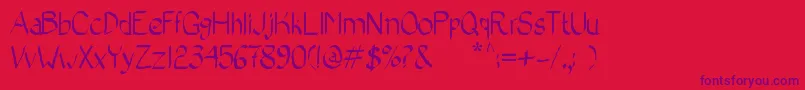 BadCalligraphic2 Font – Purple Fonts on Red Background